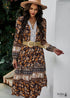 Hippie floral black dress